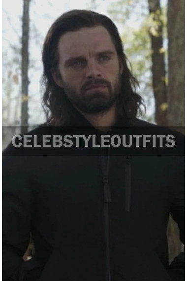 Avengers Endgame Sebastian Stan Black Cotton Bomber Jacket
