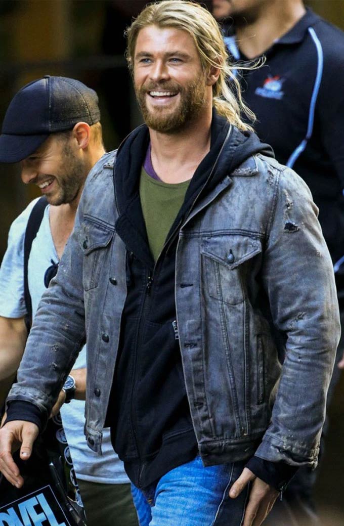 Chris Hemsworth Thor Ragnarok Thor Odinson Blue Denim Jacket