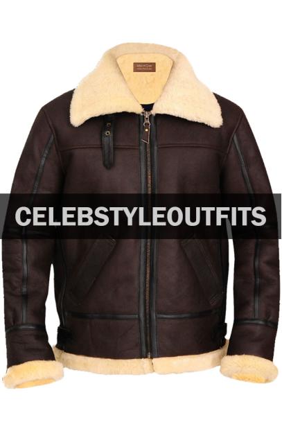 Casual Mens B3 Aviator Bomber Brown Leather Shearling Jacket b3-aviator-casual-bomber-jacket