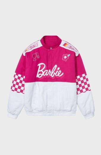 Barbie Movie Inspired Pink Racer Motorcycle Bomber Jacket