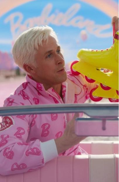 Ryan Gosling Ken Barbie Cropped Pink Cotton Bomber Jacket ryan-gosling-barbie-jacket