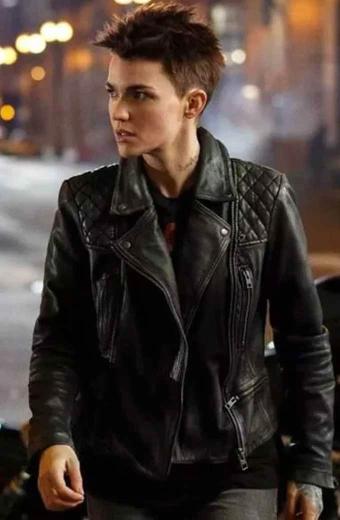 Batwoman Katherine Kane Ruby Rose Biker Black Quilted Jacket