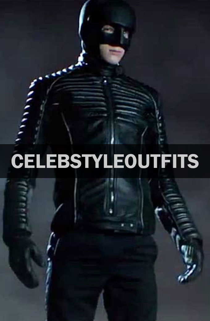Gotham Bruce Wayne Quilted Design Black Leather Jacket