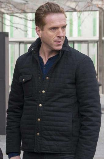 Bobby Axelrod Damian Lewis Billions Black Quilted Jacket
