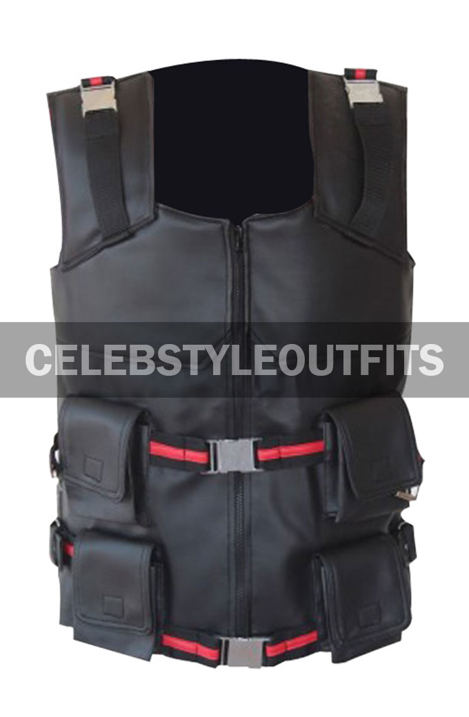 Blade Wesley Trent Snipes Mens Black Leather Tactical Vest