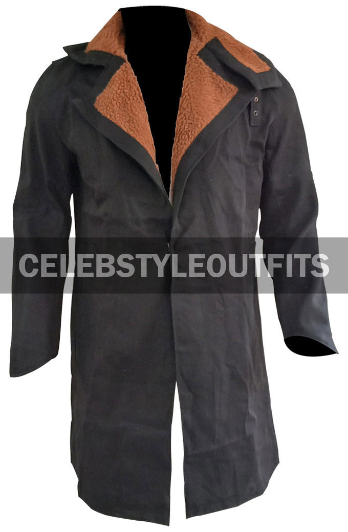 Blade Runner 2049 K Ryan Gosling Long Trench Shearling Coat