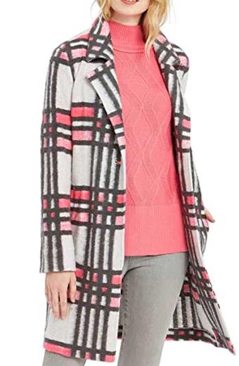 Alison Gable Erin Neufer Blue Bloods Checked Plaid Trench Coat