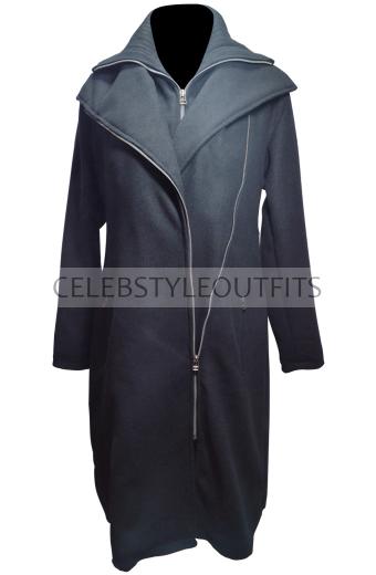 Marisa Ramirez Maria Baez Blue Bloods Black Wool Drape Coat