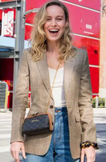 Avengers Campus Disneyland Brie Larson Casual Beige Wool Blazer