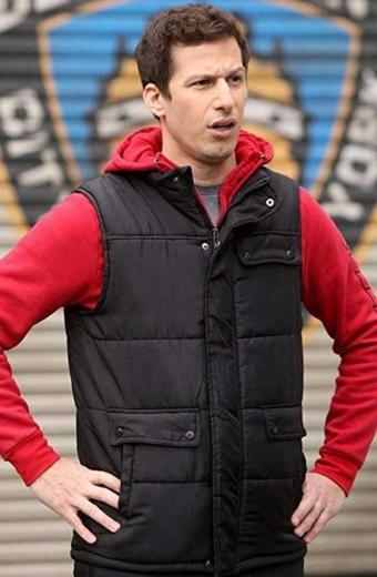 Jake Peralta Brooklyn Nine Nine Andy Samberg Black Puffer Vest