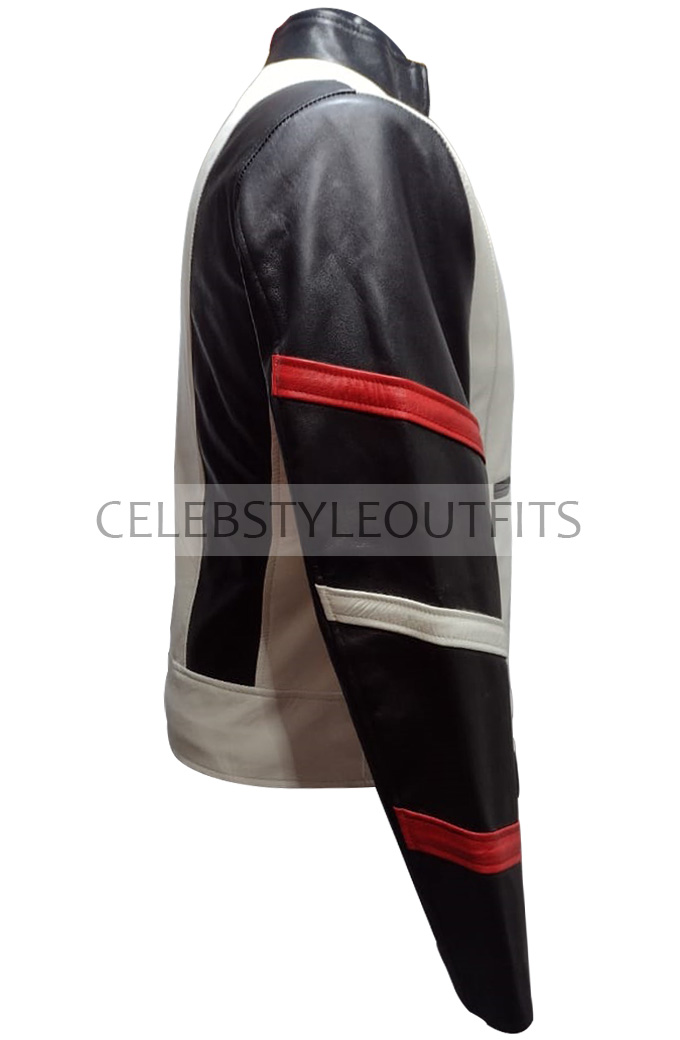Casual Bruce Lee Mens Vintage Classic Biker Leather Jacket bruce-lee-white-leather-jacket