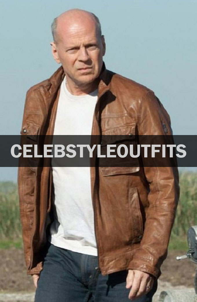Looper Movie Old Joe Bruce Willis Brown Leather Jacket