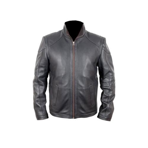 Frank Mosses Bruce Willis Red Bomber Black Leather Jacket