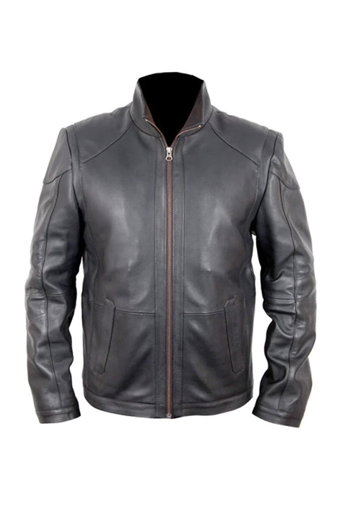 Bruce Willis Red Frank Mosses Bomber Black Leather Jacket