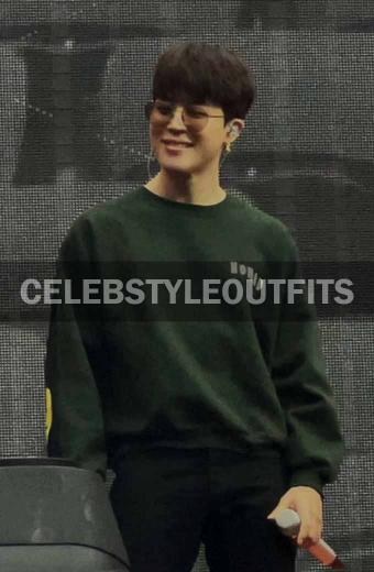 BTS Park Jimin Nomad Be A Good Human Green Fleece Sweatshirt