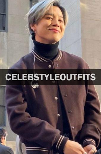 Park Jimin Bangtan Boys Dynamite Brown Cotton Varsity Jacket