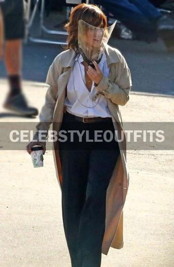Maria Beetle Bullet Train Sandra Bullock Brown Trench Coat