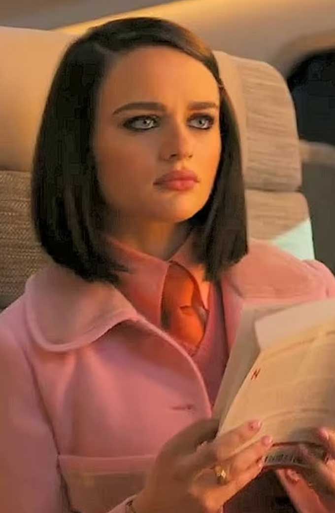 Joey King The Prince Bullet Train Womens Pink Wool Coat