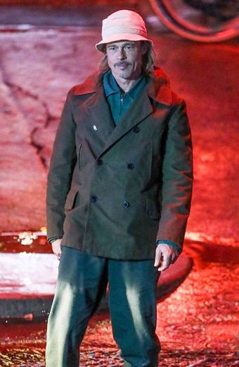 Ladybug Brad Pitt Bullet Train Green Cotton Trench Coat