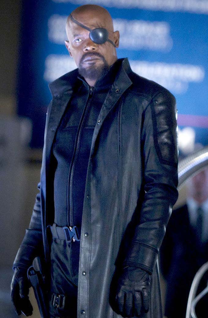 Captain America Winter Soldier Nick Fury Black Coat