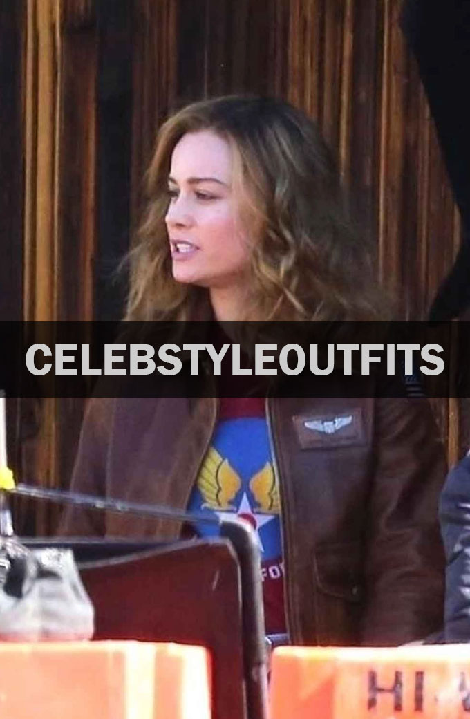 Captain Marvel Brie Larson Flight Bomber Leather Jacket