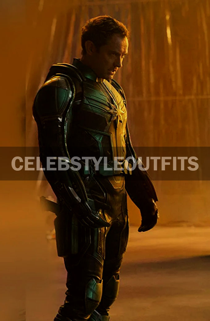 Captain Marvel Jude Law Leather Costume Jacket