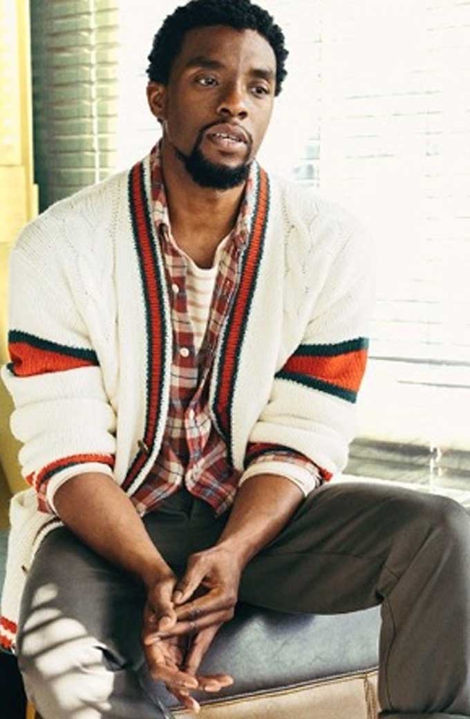 Chadwick Boseman Knitted Cardigan