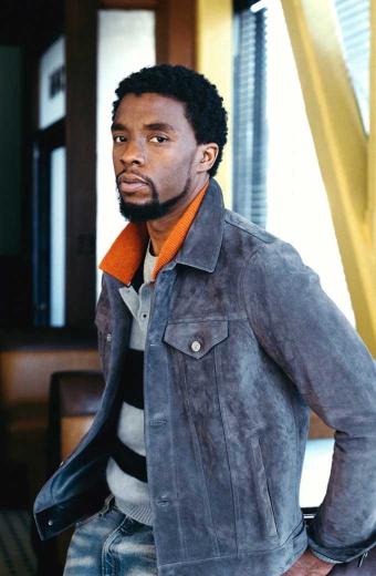 Chadwick Boseman Casual Blue Suede Jacket