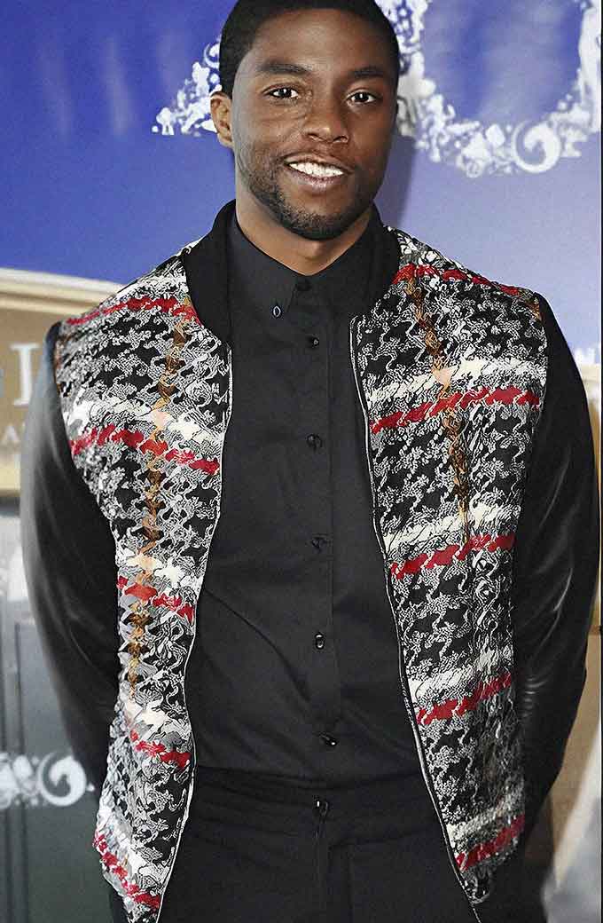 Chadwick Boseman Grey Wool Jacket