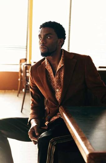 Chadwick Boseman Corduroy Suit Jacket