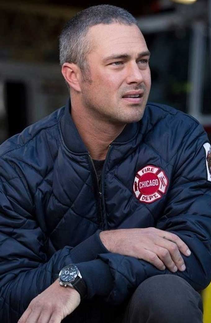 Chicago PD Taylor Kinney Kelly Severide Quilted Bomber Jacket
