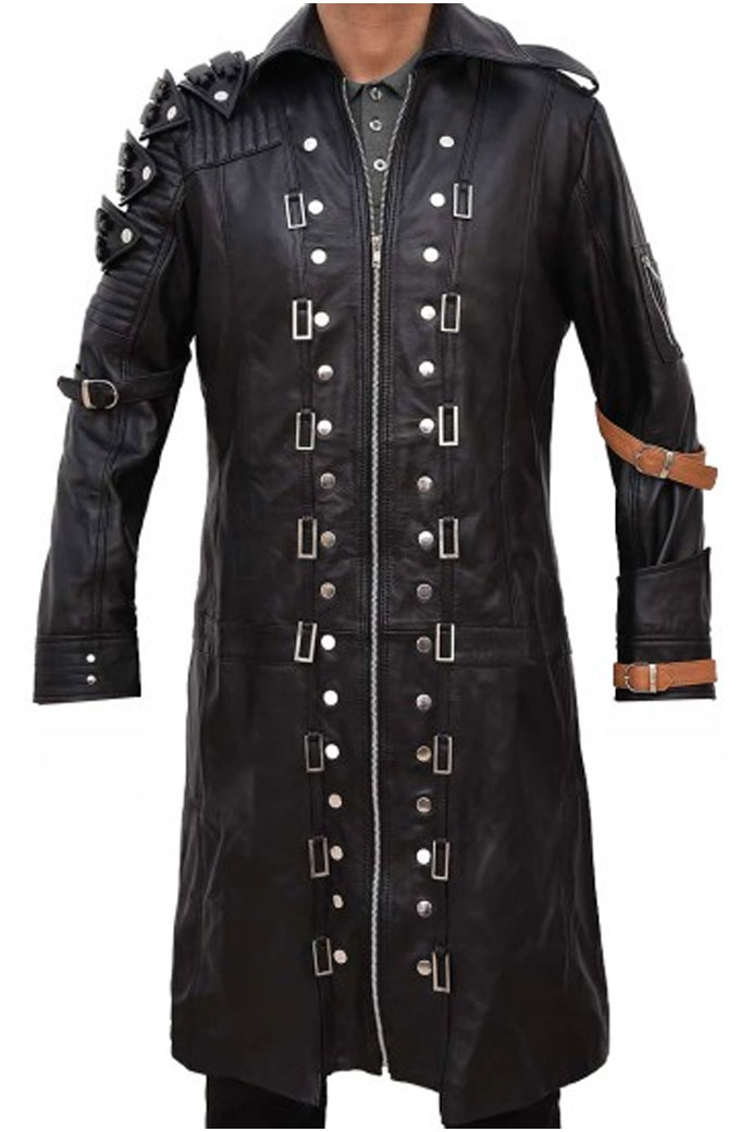 PUBG Playerunknowns Battlegrounds Men Leather Trench Coat