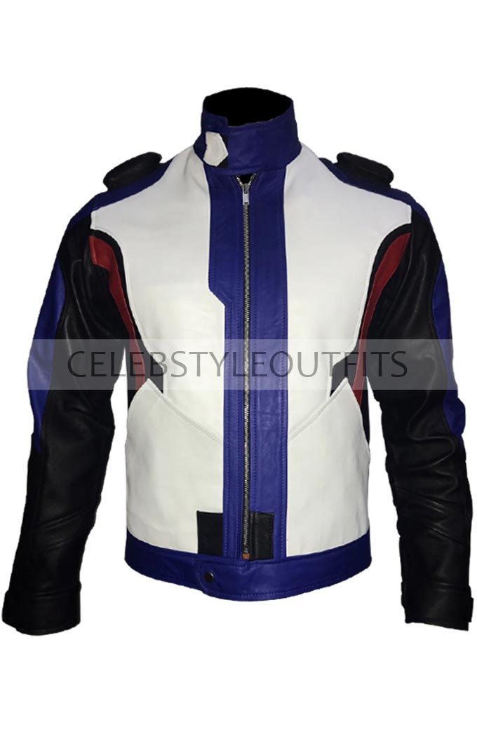 Overwatch Gaming Soldier 76 Black White Biker Leather Jacket