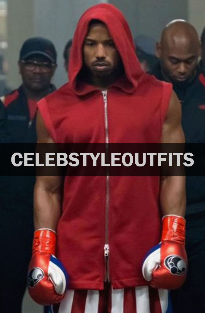 Adonis Johnson Michael B Jordan Creed Hooded Red Cotton Vest