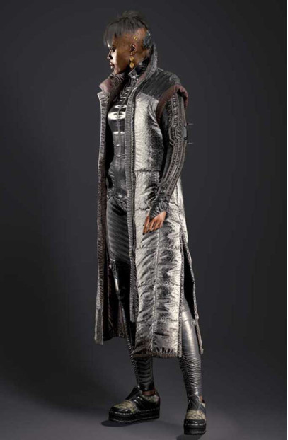 Brigitte Snuggly Cyberpunk 2077 Video Game Long Parachute Coat cyberpunk-2077-brigitte-snuggly-coat