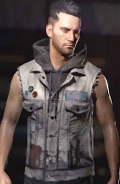 Video Game Cyberpunk 2077 Male V Grey Cosplay Leather Vest cyberpunk-2077-v-male-leather-vest