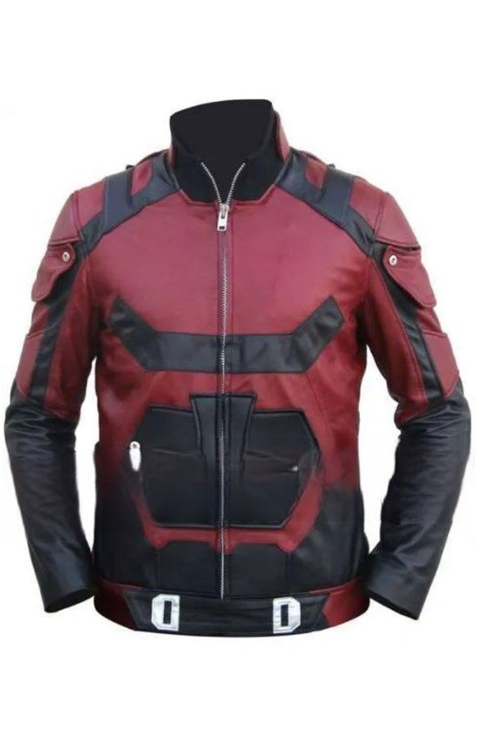 Matt Murdock Daredevil Charlie Cox Maroon Leather Jacket