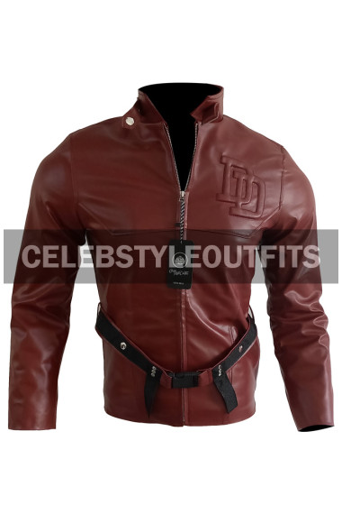 Matt Murdock Charlie Cox Daredevil Red Cosplay Leather Jacket