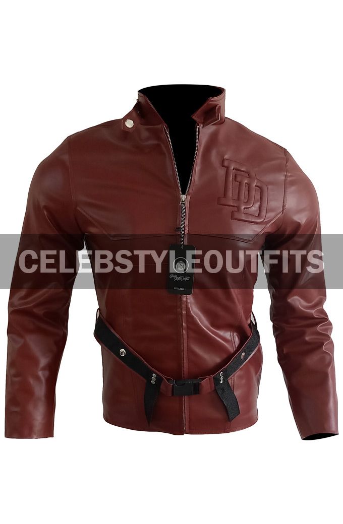 Matt Murdock Charlie Cox Daredevil Red Cosplay Leather Jacket