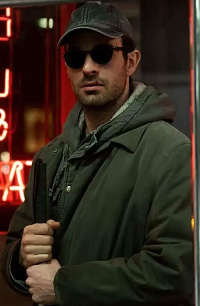 Charlie Cox Matt Murdock Daredevil Green Bomber Cotton Coat