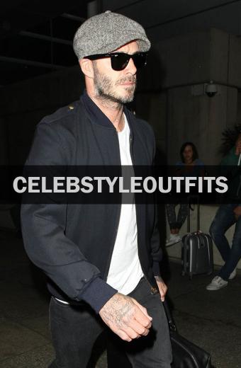 David Beckham Mens Casual Street Bomber Black Cotton Jacket