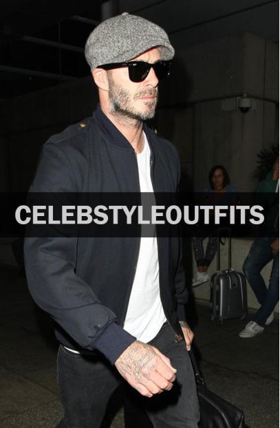 Mens Casual David Beckham Street Bomber Black Cotton Jacket david-beckham-black-bomber-jacket