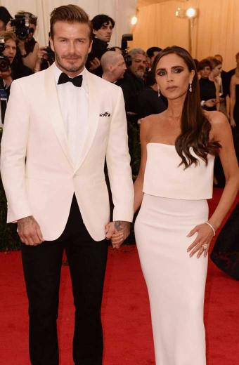 Met Gala David Beckham Red Carpet White Wool Tuxedo Blazer