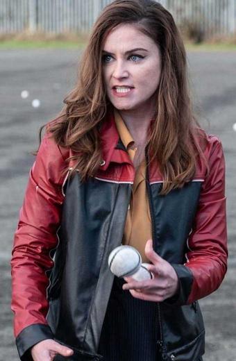 Derry Girls Judith Roddy Ms De Brun Black Red Biker Jacket