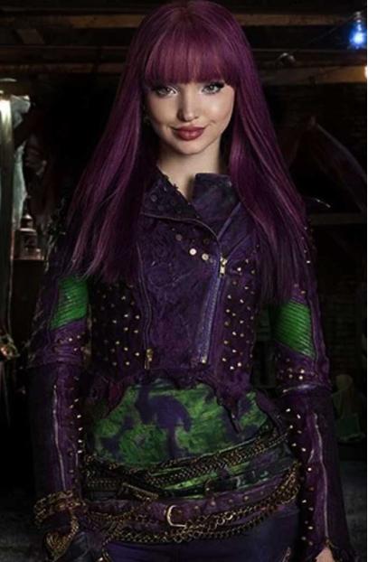 Dove Cameron Mal Descendants Purple Cosplay Leather Jacket descendants-mal-dove-leather-jacket