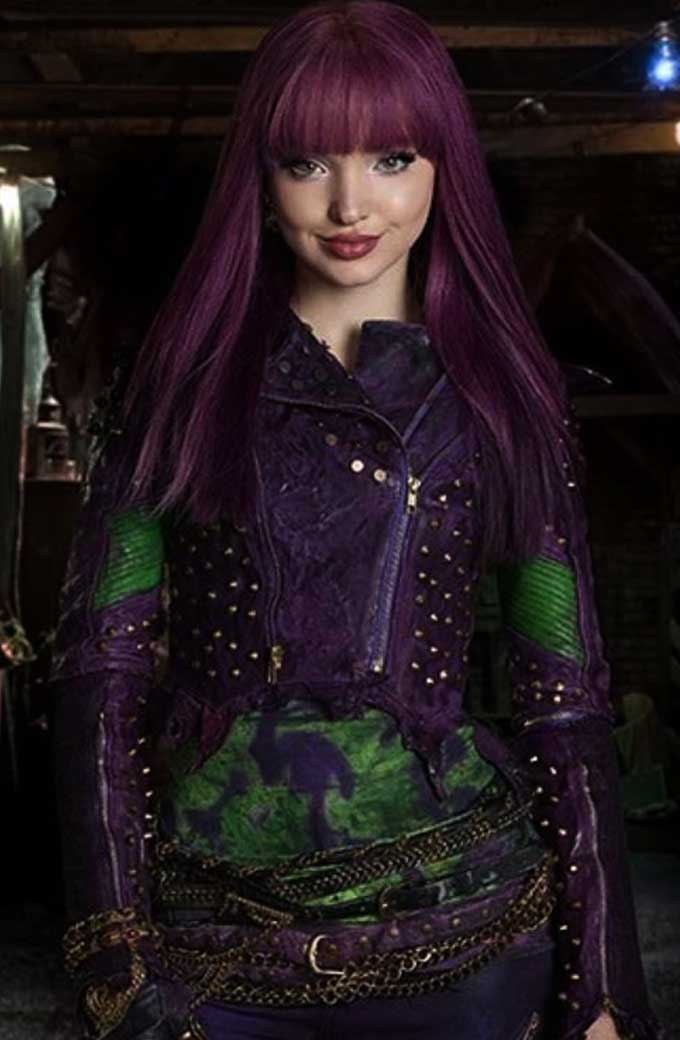 Descendants Dove Cameron Mal Purple Cosplay Leather Jacket