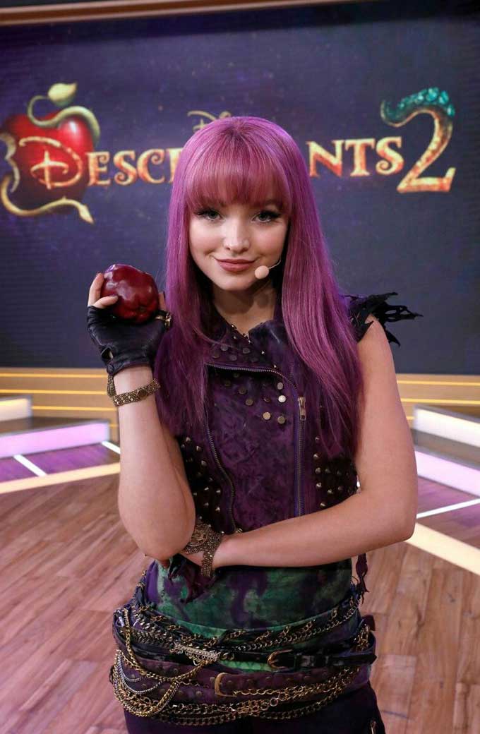 Disney Descendants 2 Mal Purple Cosplay Wig