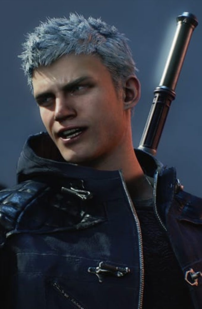 Devil May Cry Gaming Character Blue Leather Jacket