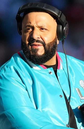 Super Bowl Liv DJ Khaled Blue Satin Varsity Bomber Jacket