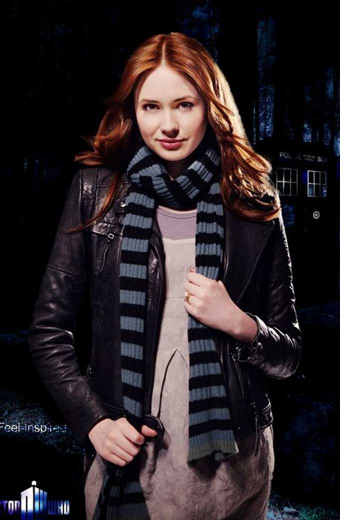 Doctor Who TV Show Karen Gillan Amy Pond Black Leather Jacket